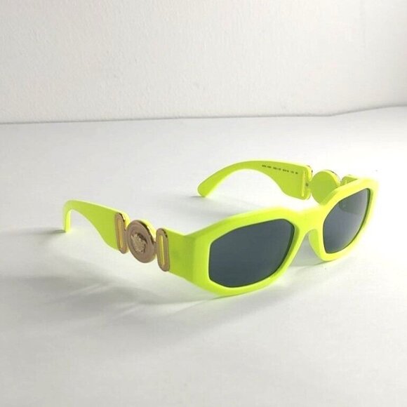 VERSACE VE4361 Biggie Sunglasses Yellow Fluo Medusa Rectangle - Picture 4 of 12